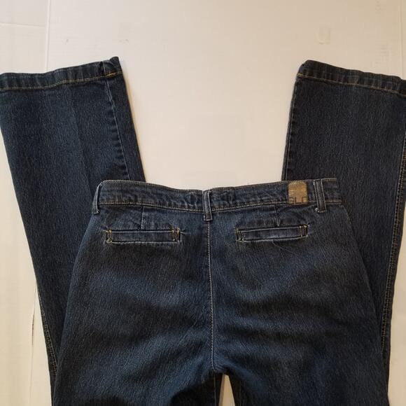 Glo Jeans by J Lo Mid Rise Straight Cut Slash Pockets Dark Rinse Juniors Size 9 - Picture 3 of 16